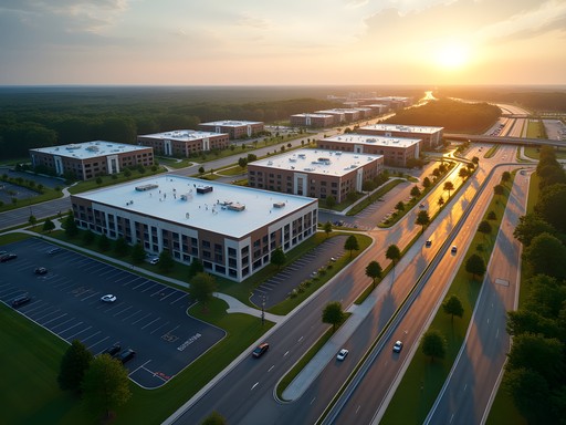 Aerial view of Olive Branch Mississippi corporate office parks along Highway 78 corridor