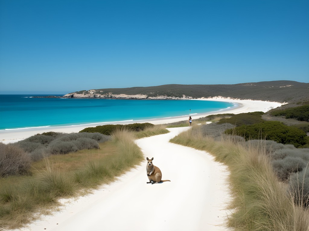 E-bike cycling on Rottnest Island with quokkas nearby