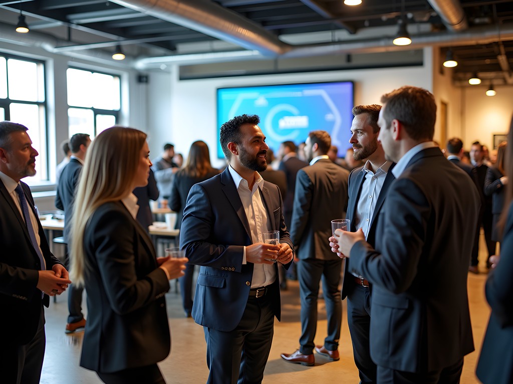 Professional networking event at Capital Factory Plano with diverse business professionals