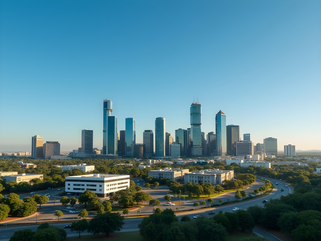 Polokwane city skyline showing the central business district with modern office buildings