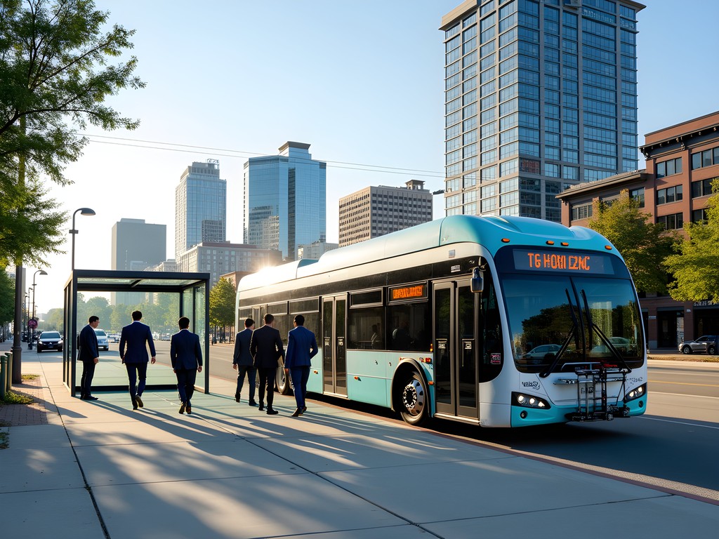 Modern Raleigh public transportation with business districts