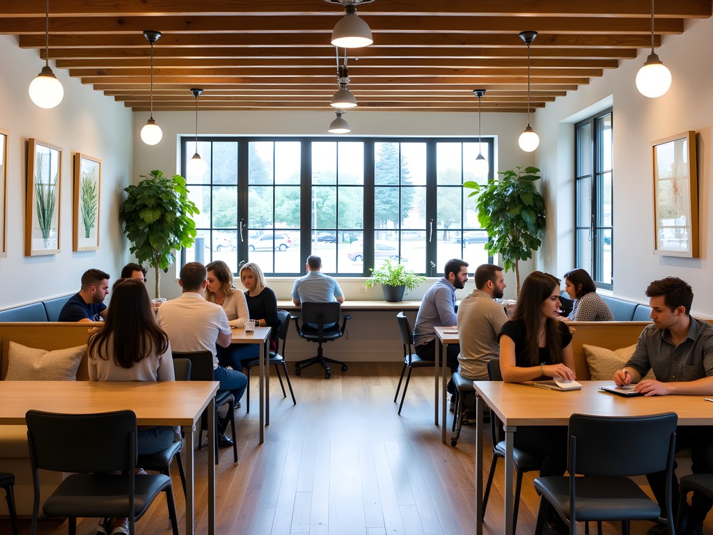Modern coworking space in Sacramento with business professionals