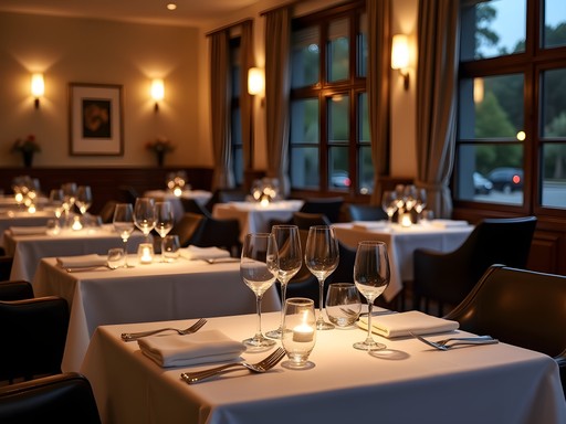 Elegant business dinner at upscale restaurant in San Jose with professional setting and fine dining presentation