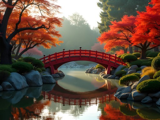 Serene Japanese Friendship Garden in San Jose with traditional bridge and koi pond