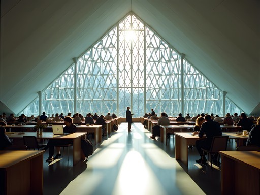 Seattle Central Library's modern architectural interior with dedicated workspaces