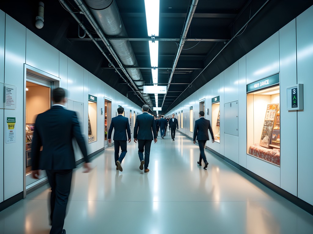 Toronto PATH underground walkway system with business professionals