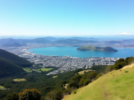 Woman enjoying view from Mount Victoria Lookout in Wellington