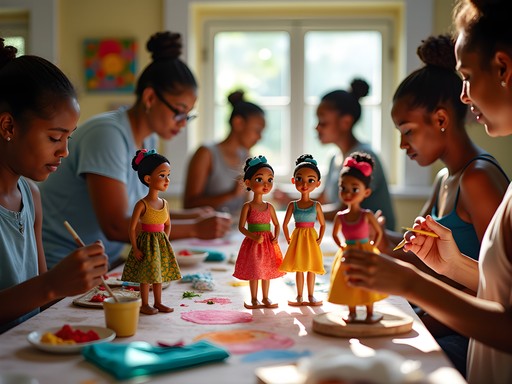 Colorful Chichi doll painting workshop with local artists in Curaçao