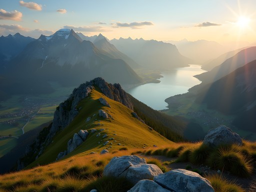 Business traveler enjoying Alpine views near Zurich on weekend extension