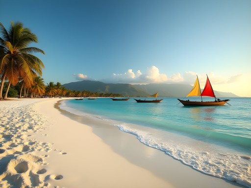 Pristine Ramena Beach with traditional fishing boats and turquoise waters
