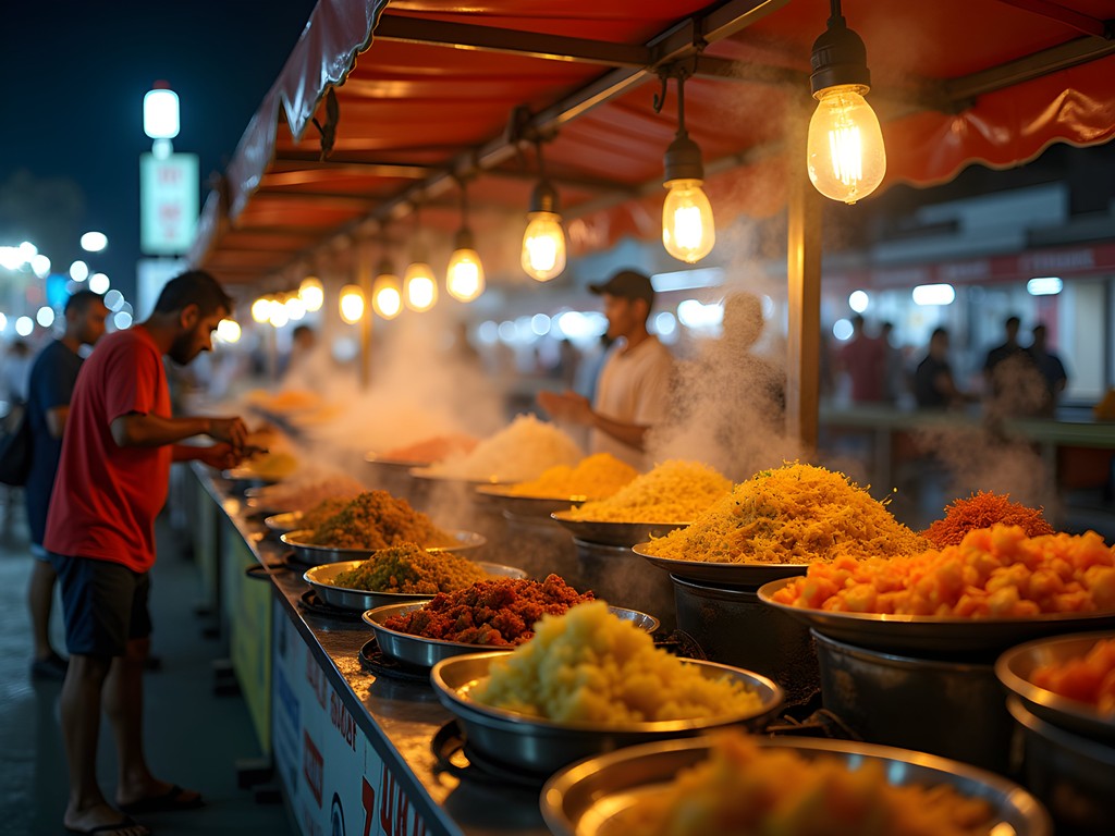 Colorful food stalls at Gadong Night Market in Bandar Seri Begawan