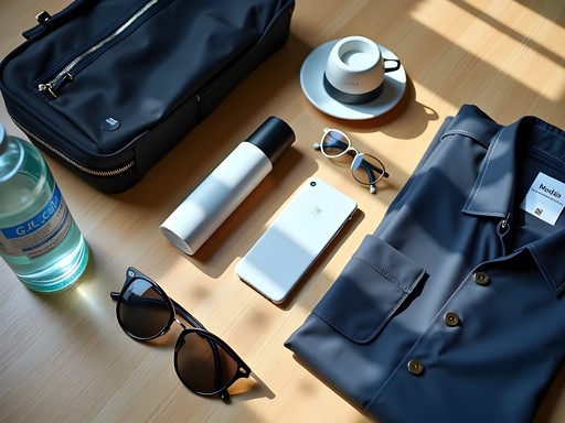 Business traveler prepared for Bangui's tropical conditions with appropriate gear