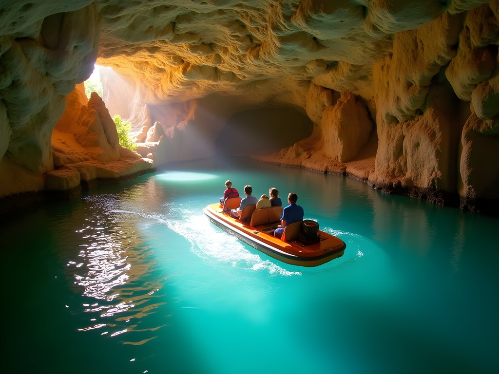 Underground boat tour through Lost River Cave in Bowling Green