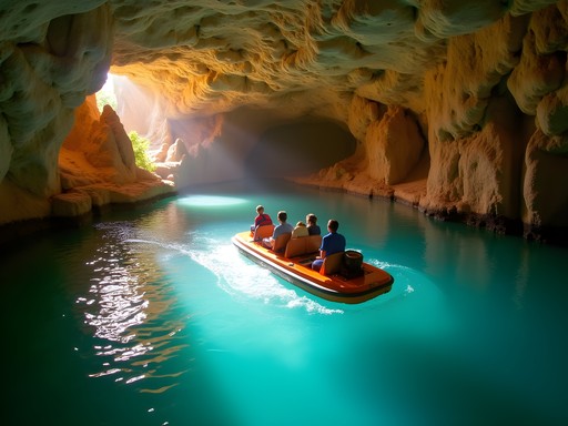 Underground boat tour through Lost River Cave in Bowling Green
