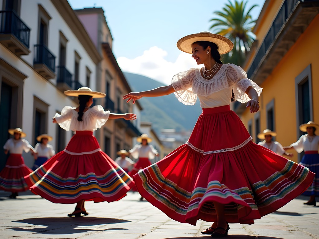 Joropo dancers performing in Plaza Los Palos Grandes, Caracas