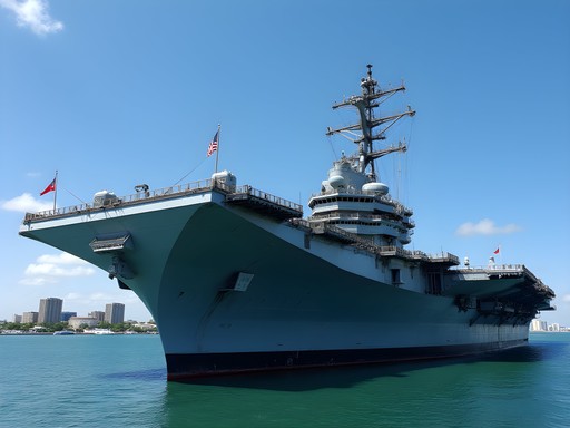 The USS Lexington aircraft carrier museum docked in Corpus Christi Bay