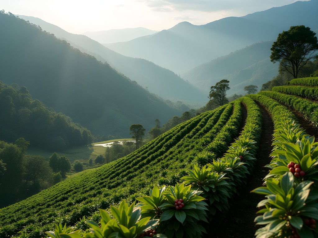 Coffee plantation in the highlands surrounding Dalat, Vietnam