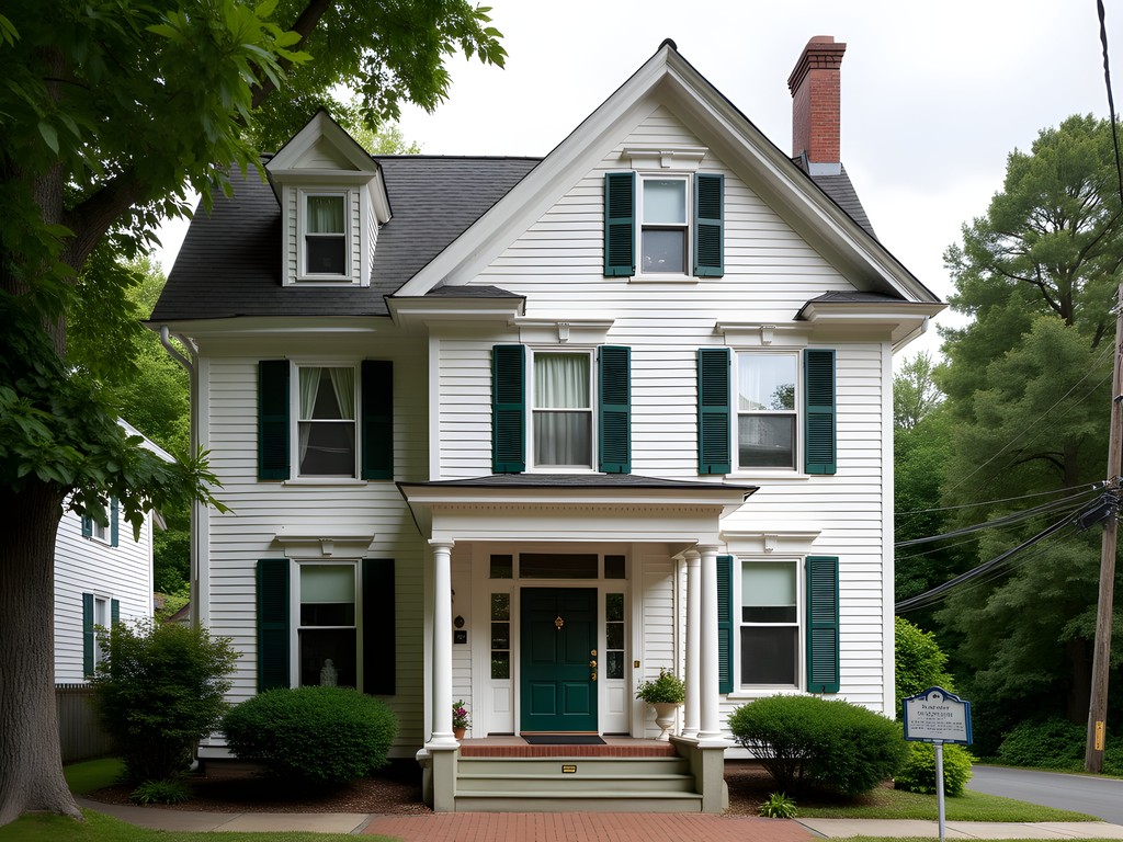 Victorian Lizzie Borden house museum in Fall River Massachusetts with period architecture