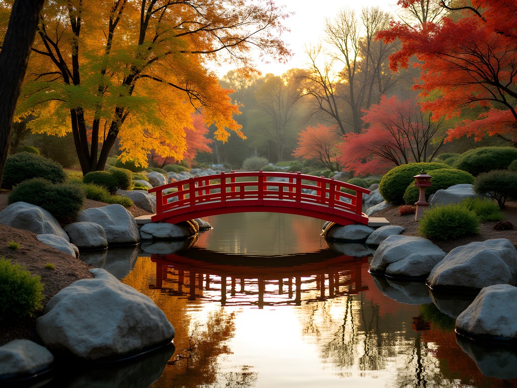 Serene Japanese Garden with koi pond and traditional structures in Fort Worth