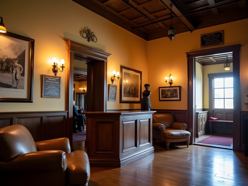 Historic lobby of the Stockyards Hotel with Western decor and period furnishings
