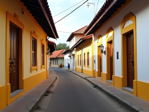 Dutch colonial architecture along a narrow street in Galle Fort