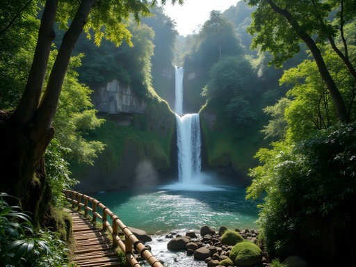 The stunning two-tiered Dark View Falls surrounded by lush rainforest in Saint Vincent
