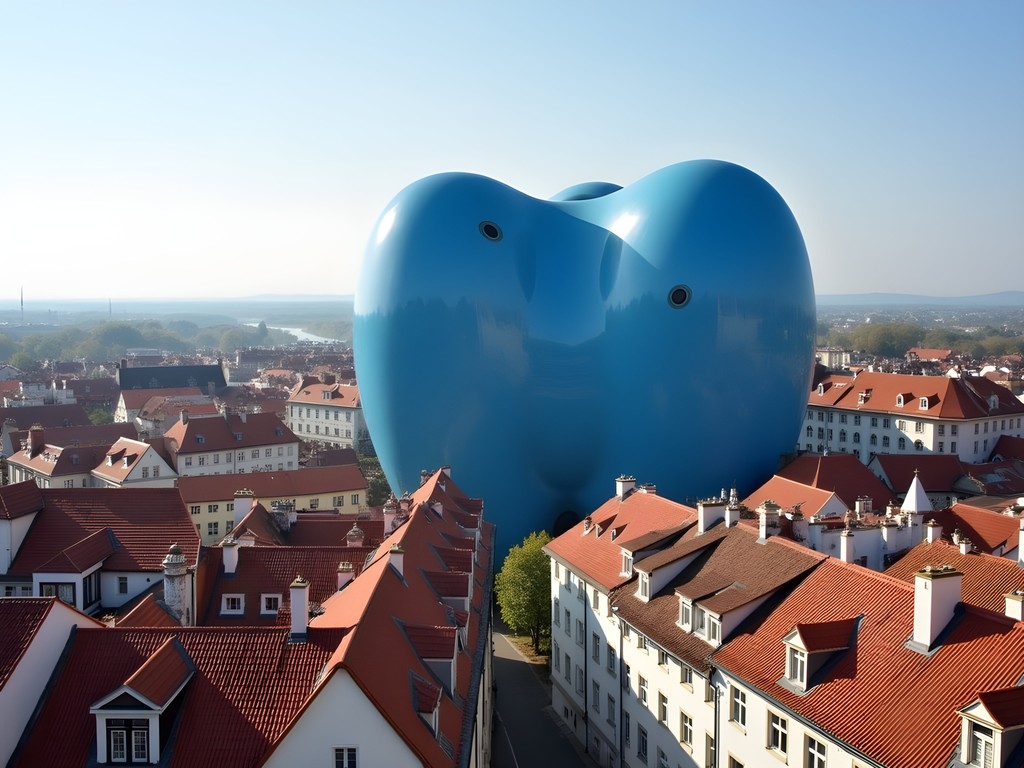 The iconic blue Kunsthaus Graz (Friendly Alien) building contrasting with traditional architecture