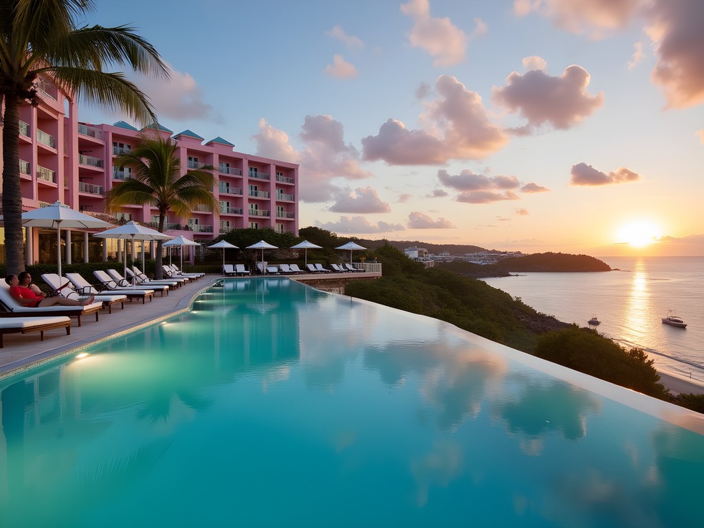 Infinity pool overlooking Hamilton Harbor at the Hamilton Princess Hotel
