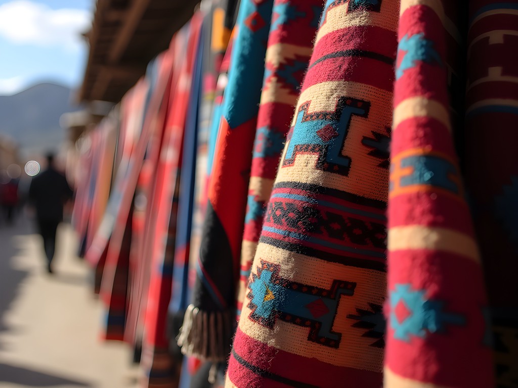 Colorful textiles at Huancayo's Sunday market