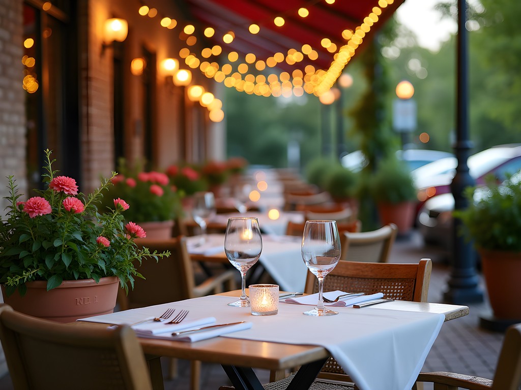 Charming outdoor patio dining at Cafe Verona in Independence Missouri