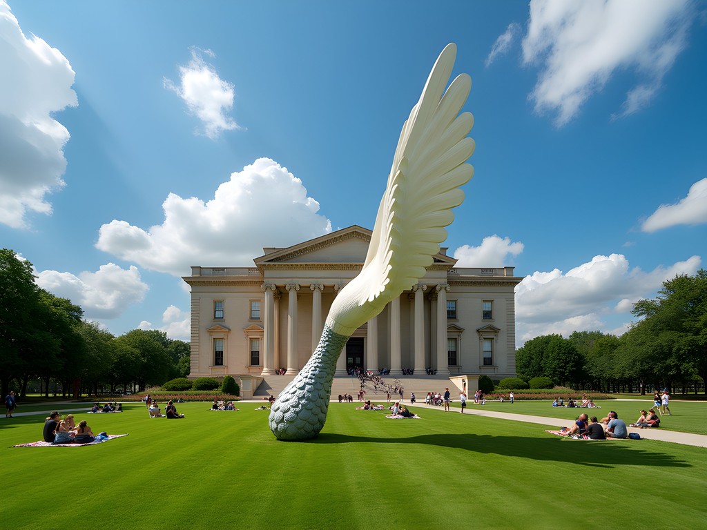 Giant shuttlecock sculptures on the lawn of Nelson-Atkins Museum in Kansas City