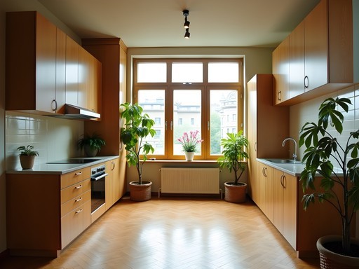 Renovated Soviet-era apartment in Kyiv with original architectural details and modern furnishings