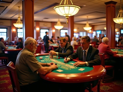 Historic El Cortez casino interior with vintage gaming tables and classic Las Vegas atmosphere