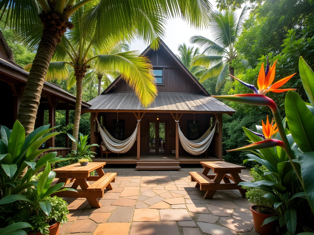Traditional guesthouse in Lelydorp with tropical garden courtyard