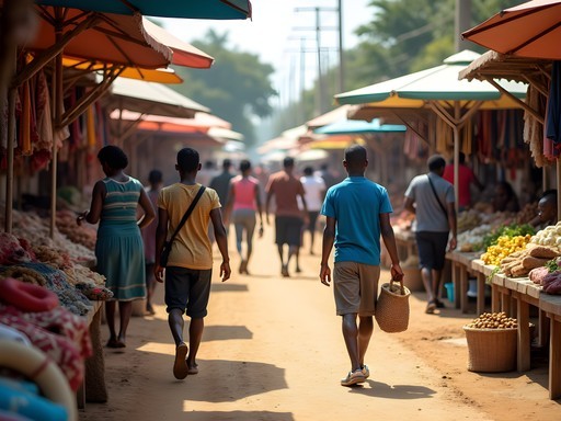 Vibrant central market in Lelydorp with diverse cultural goods and produce