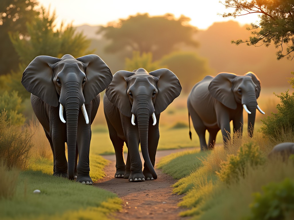 Ethical elephant encounter experience along the Zambezi River near Livingstone, Zambia