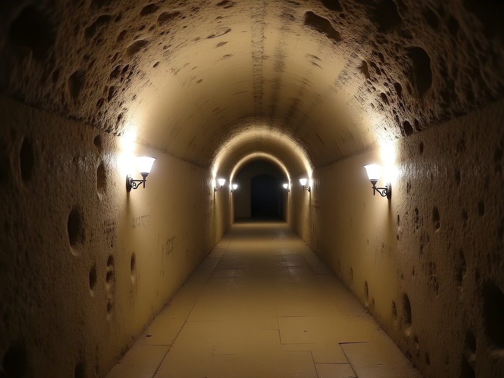 Atmospheric limestone tunnels in the North Caves beneath Maastricht