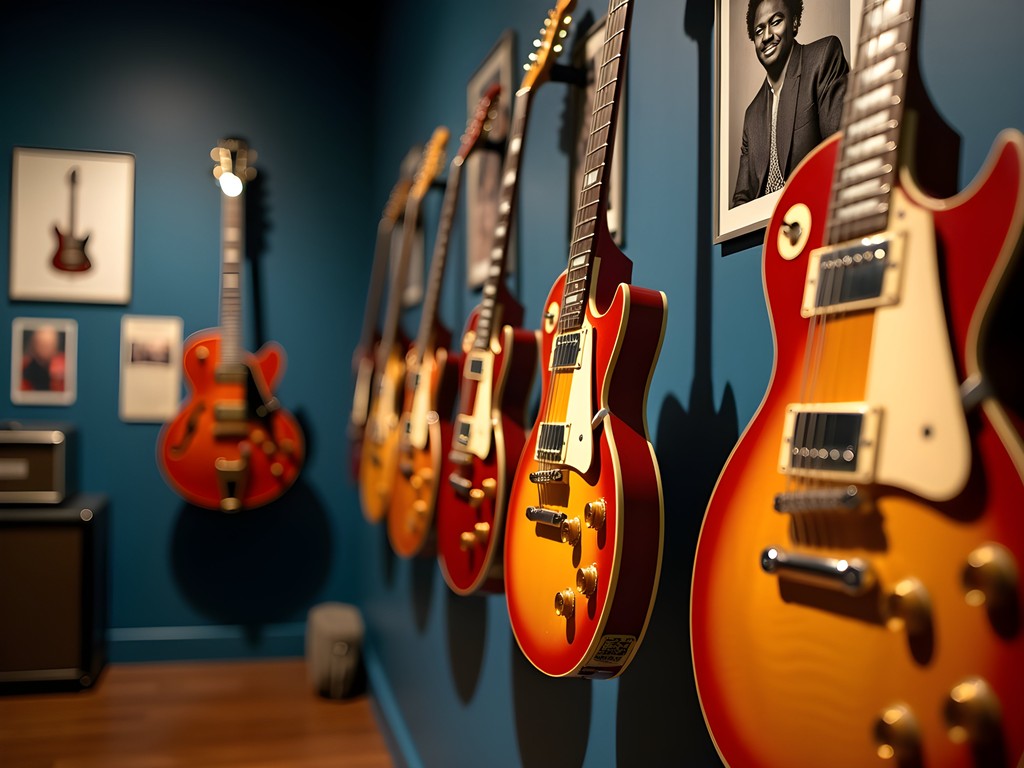Vintage guitars on display at the Allman Brothers Band Museum in Macon