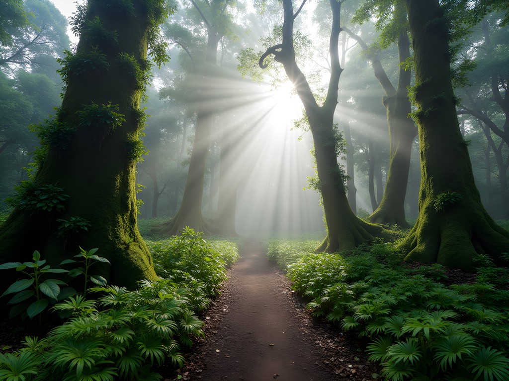 Misty cloud forest trail in Henri Pittier National Park Venezuela