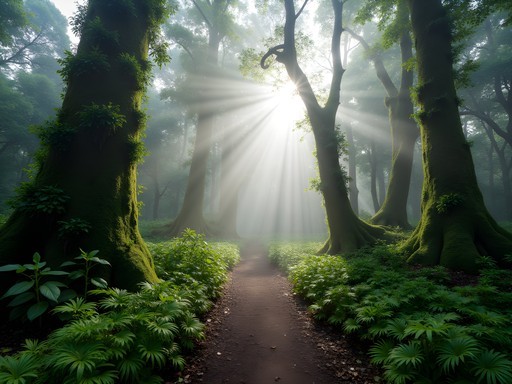 Misty cloud forest trail in Henri Pittier National Park Venezuela