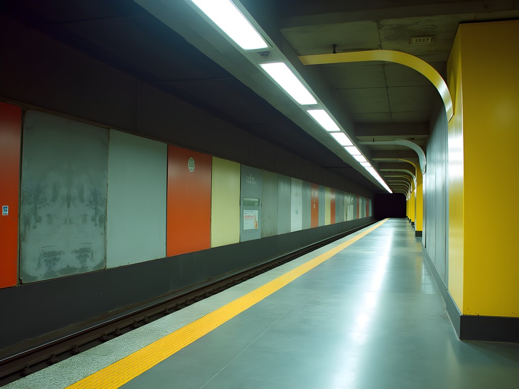 Distinctive architecture of Montreal metro station with modern design elements