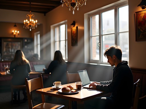 Cozy themed coffee shop in North Las Vegas with work-friendly setup