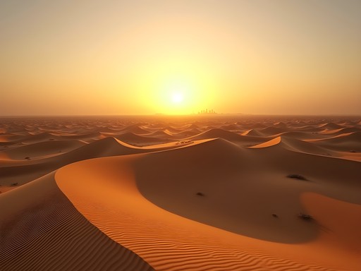 Sand dunes on the outskirts of Nouakchott at sunrise