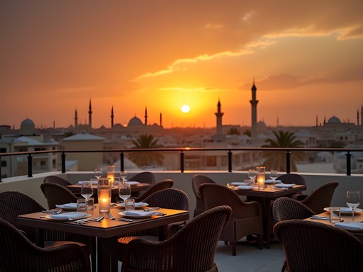 Sunset view from a hotel rooftop in Nouakchott