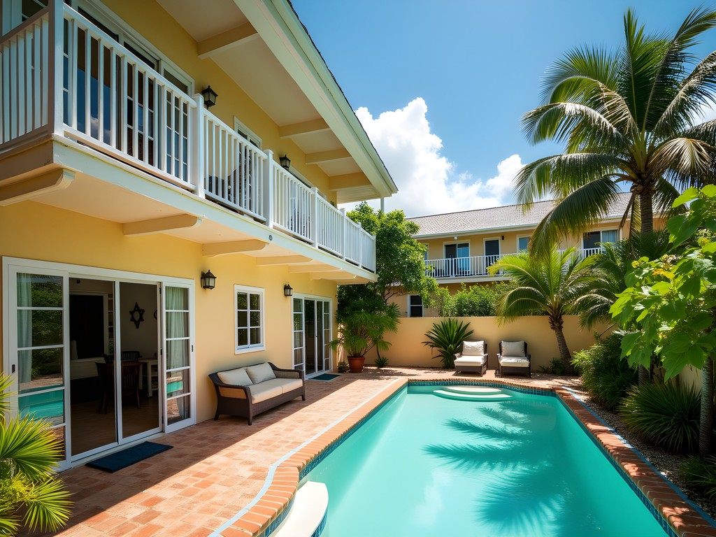 Affordable self-catering apartment near Oistins with tropical garden