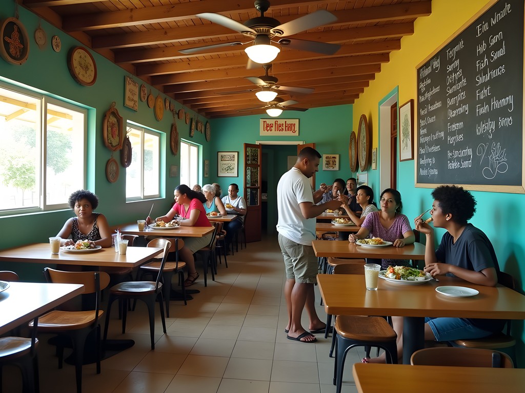 Authentic local restaurant in Oistins serving traditional Bajan cuisine