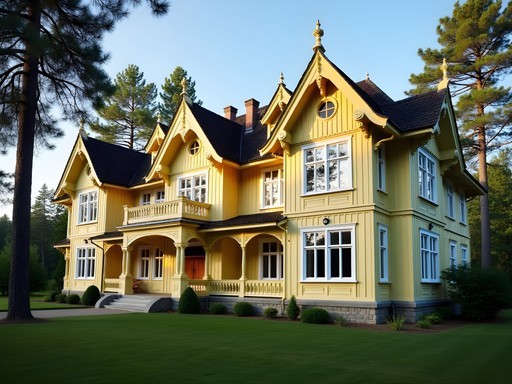 Historic wooden villa with ornate details in Pärnu's villa district
