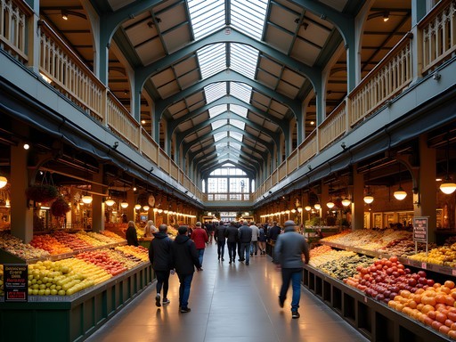 Colorful produce and craft stalls inside the historic Fremantle Markets