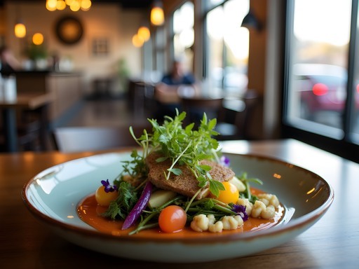 Farm-to-table restaurant in Phoenix showcasing colorful local produce in creative dishes