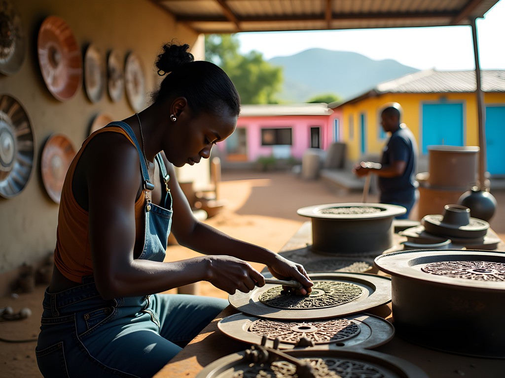 Metal artists working in Croix-des-Bouquets, Port-au-Prince